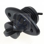 Korek spustowy owalny PVC z zabezpieczeniem czarny