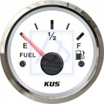 Wskaźnik poziomu paliwa 2"  0-190 Ω  biały z ramką SS   