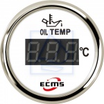 Wskaźnik temp. oleju 10-150℃  LCD biały z ramką SS