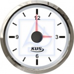 Wskaźnik zegar analogowy KUS biały z ramką SS