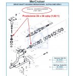 Kpl kół zebatych 24x24 góra Mercruiser V6 Alpha One 1,65:1 18-2203