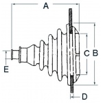 Osłona gumowa cięgien pod otwór 80 mm 175 x 110 x 80 - szara