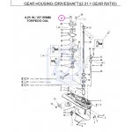 Tulejka pompy wody Mercury 40KM 50KM BigFoot do 225KM 43023